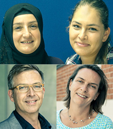 Porträtfotos mehrerer Familien-Fachleute.